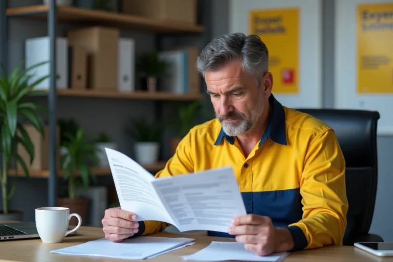 Agent La Poste en uniforme dans un bureau moderne